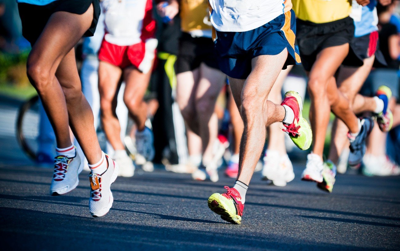 Runner's legs during a race