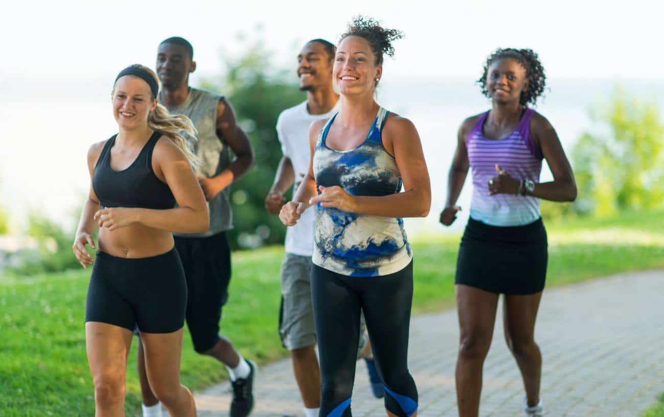 group of runners on the path