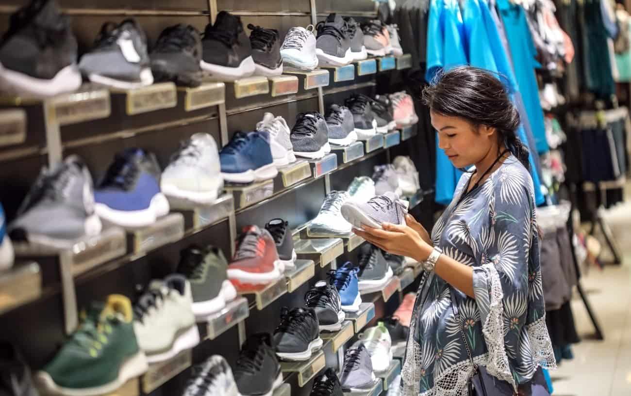 on running shoes in stores