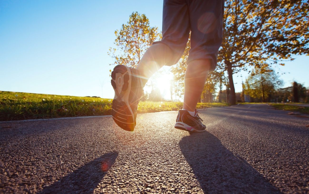 A person running in the morning.