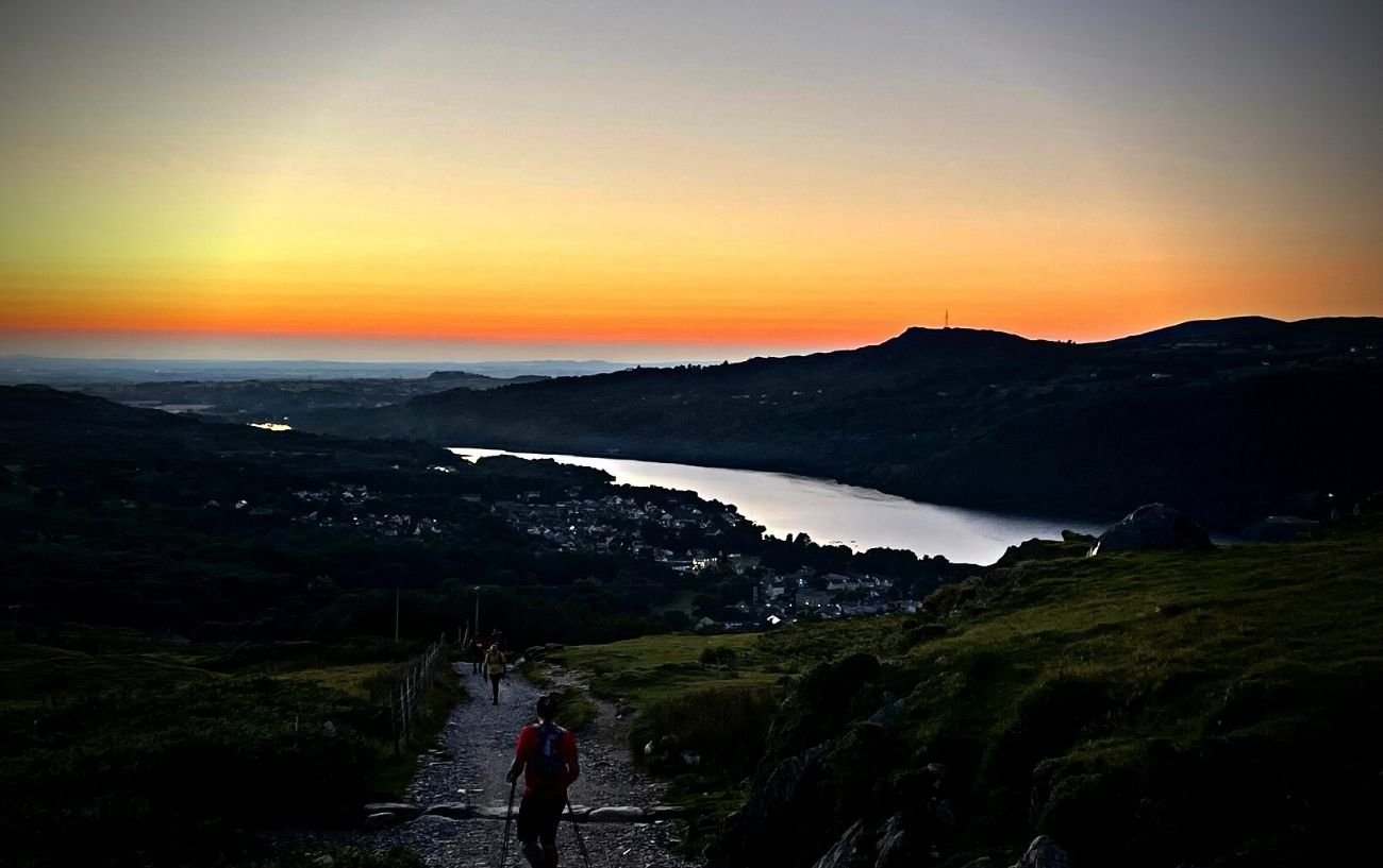 The sunset during a 24-hour race.