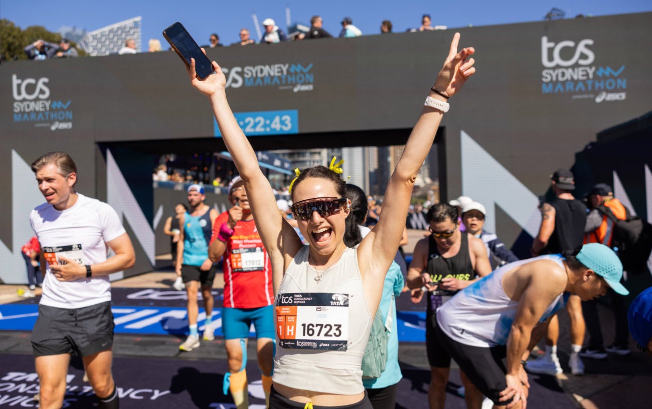 A person who just finished the Sydney marathon. 