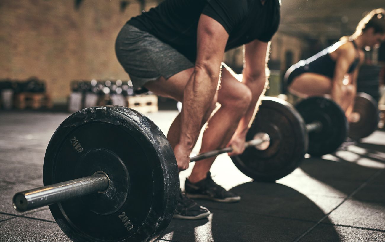 a person doing a deadlift