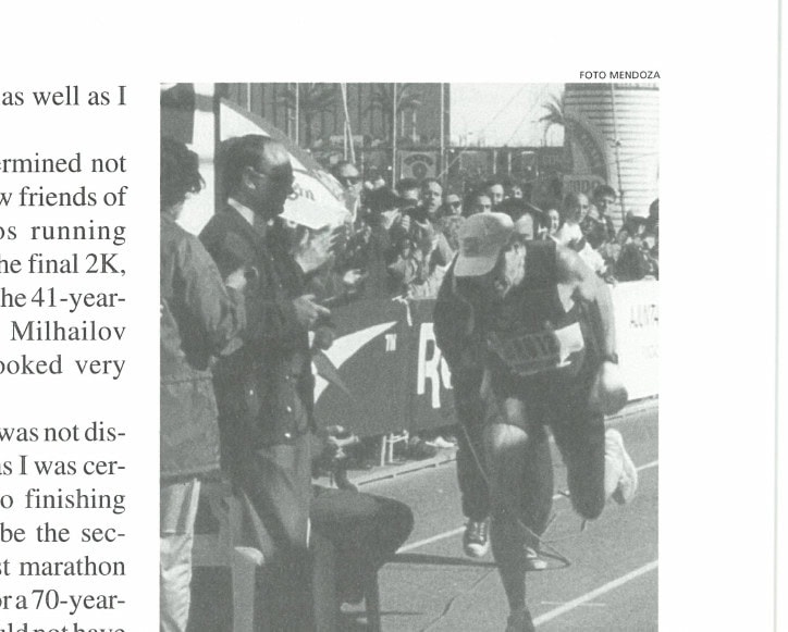 My Most Unforgettable Marathon 11 John Keston finishing second in the 1995 Valencia Marathon