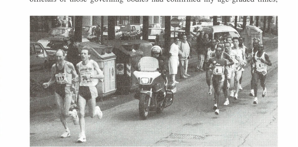 In Your Dreams 9 The Kenyan pack is about to pass John and Anthony Keston between mile 13 and 14 of the Turin Marathon.