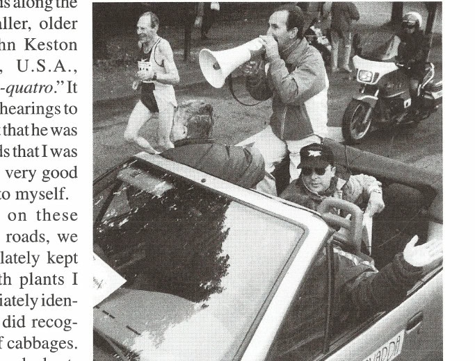 In Your Dreams 12 Race director Luigi Chiabrera, with megaphone, calls out "John Keston, who was born in 1924."