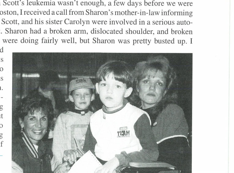 A serious car accident almost kept the Ritcheys from joining Gayle (left) in Boston. Courtesy of Gayle Barron.