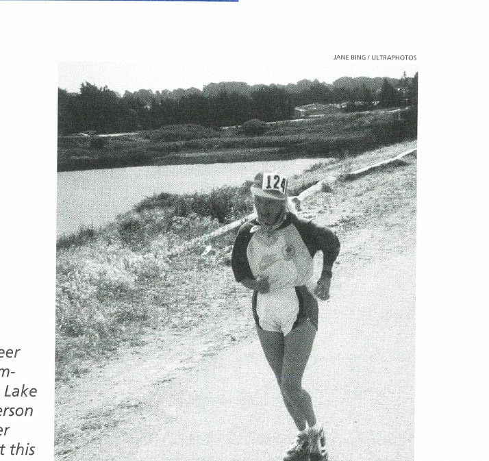 My Most Unforgettable Ultramarathon 7 Marathon and ultrarunning pioneer Ruth Anderson competing in the 1995 Lake Merced Ruth Anderson 100K, 19 years after her first attempt at this distance on the same course.