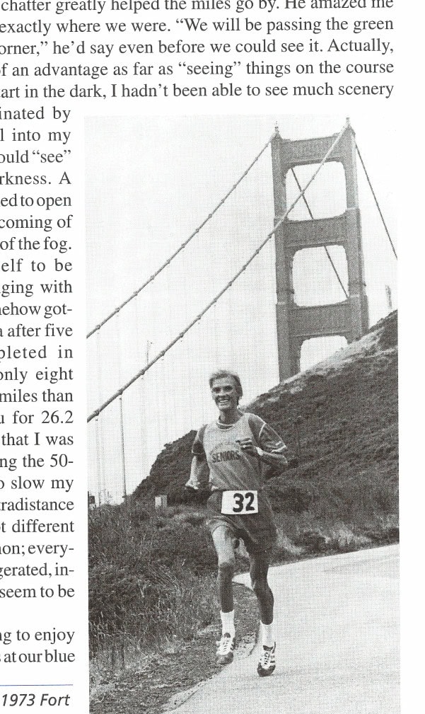 My Most Unforgettable Ultramarathon 8 Ruth Anderson in the 1973 Fort Baker 15-Mile "Handicap" race.