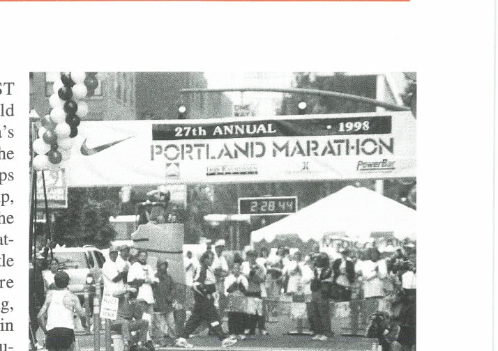 Portland Marathon 5 27th Annual Portland Marathon, 1998 — finish line scene