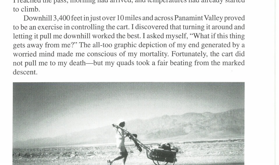 My Most Unforgettable Ultramarathon 15 Marshall employs his downhill pushing method across Panamint Valley.