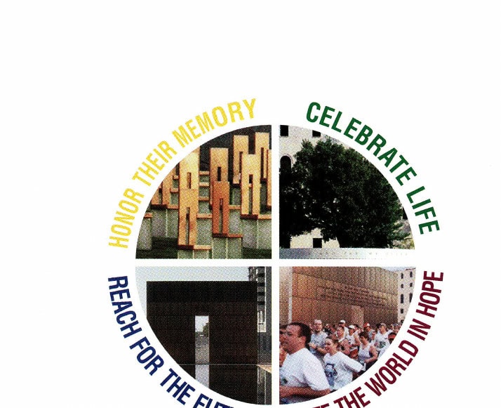 Marathon Lessons from the "King of the Roads" 12 Honor Their Memory • Celebrate Life • Reach for the Future • Unite the World in Hope — Oklahoma City Memorial Marathon logo