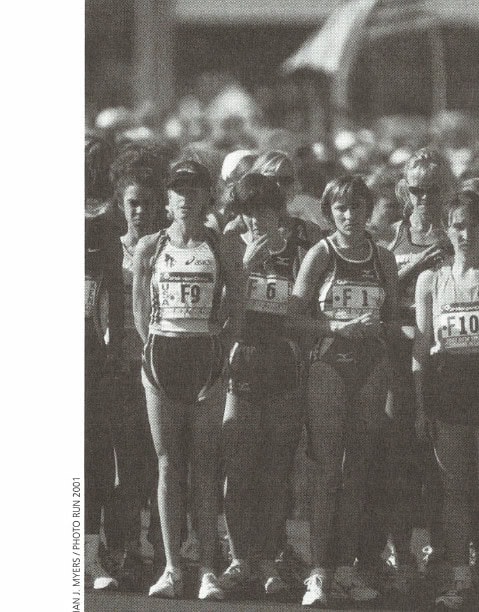 New York 2001 11 A moment of reflection before the start of the 2001 NYC Marathon.
