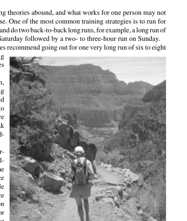 A Marathoner’s Next 12 GUTS member Sally Brooking at the Grand Canyon in May 2004.