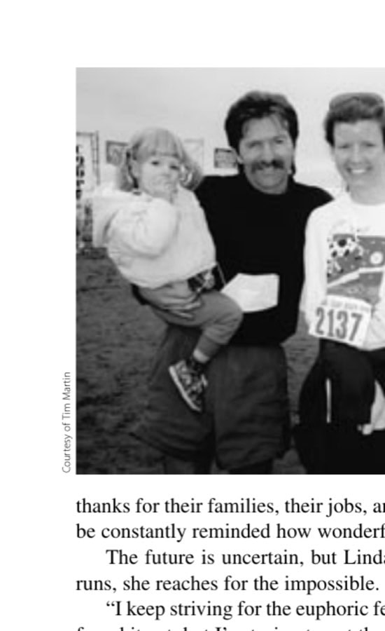 When Running Becomes Healing 5 Linda Martin with her husband, Tim, and their daughter, Emily, at the finish of the Trinidad to Clam Beach Run.