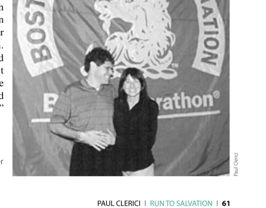 Run to Salvation 27 Patti, shown with husband, Dan Dillon, at the 2004 Boston Marathon, credits him with helping her "completely heal."