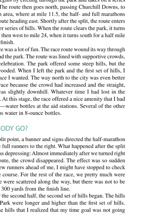 Give Itthat Good Old Collegetry 9 The author taking his "final exam" in the 2004 Kentucky Derby Festival Marathon.