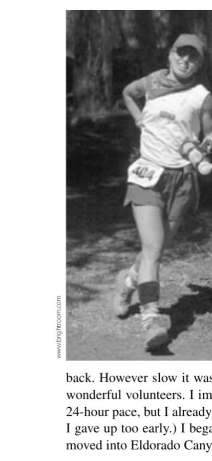 My Most Unforgettable Ultramarathon (Vol. 9, No. 4) 15 Olga leaving Duncan Canyon.