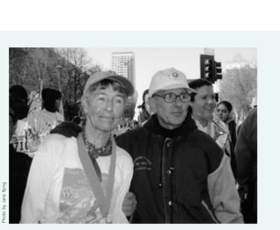 Triple Threat 11 Norm and Helen Klein in December 2004 after Helen became the oldest woman to finish the California International Marathon.