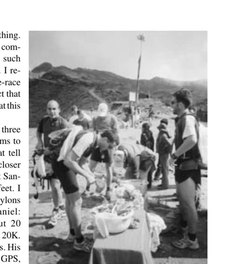 Aid stations are fairly frequent and stocked with cookies, crackers, water and salt, but most runners rely upon packs to ensure they are never low on fluids and food. In a stage race, at altitude, monitoring energy intake is key.