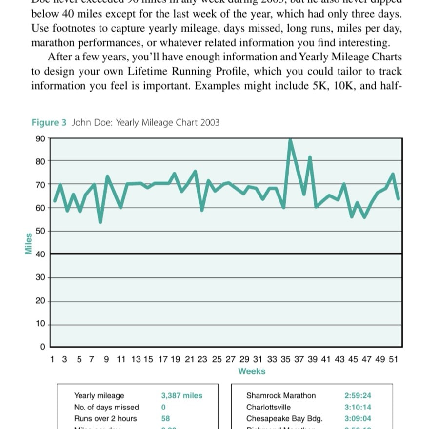 The Lifetime Running Profile 8 Figure 3 John Doe: Yearly Mileage Chart 2003