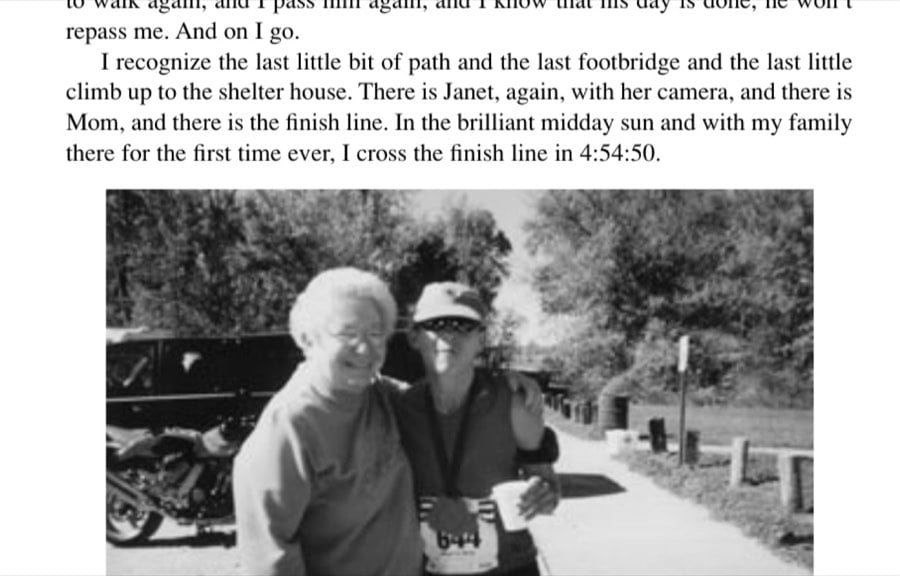 Blue-Sky Trophy 7 The author passes by mile 26 and spots Mom for the first time in the race.