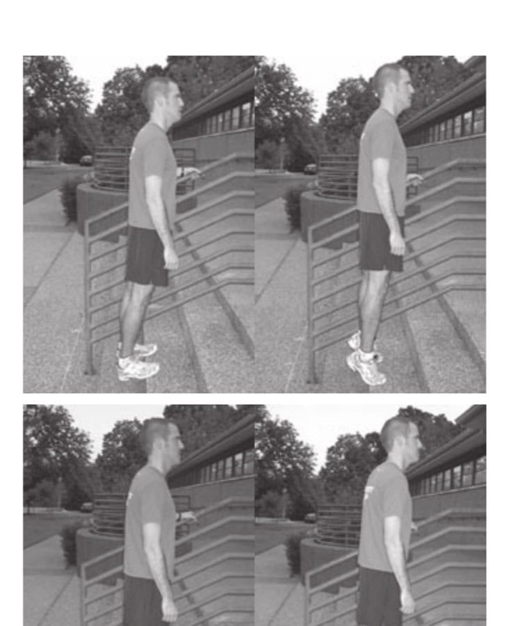 Half-Marathon Training That Will Improve Your Performance 9 Physical therapist Billy Wallace, a 1:24 half-marathoner, demonstrates two-legged calf raises to warm-up before performing sets of single-leg calf raises off a step as part of his strength preparation for the hill phase.