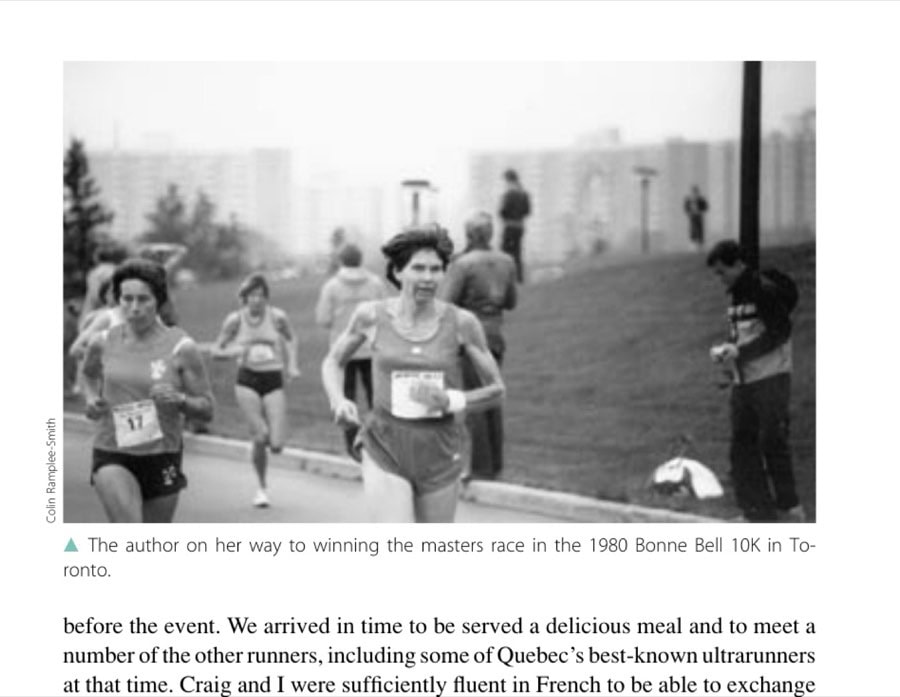 The author on her way to winning the masters race in the 1980 Bonne Bell 10K in Toronto.
