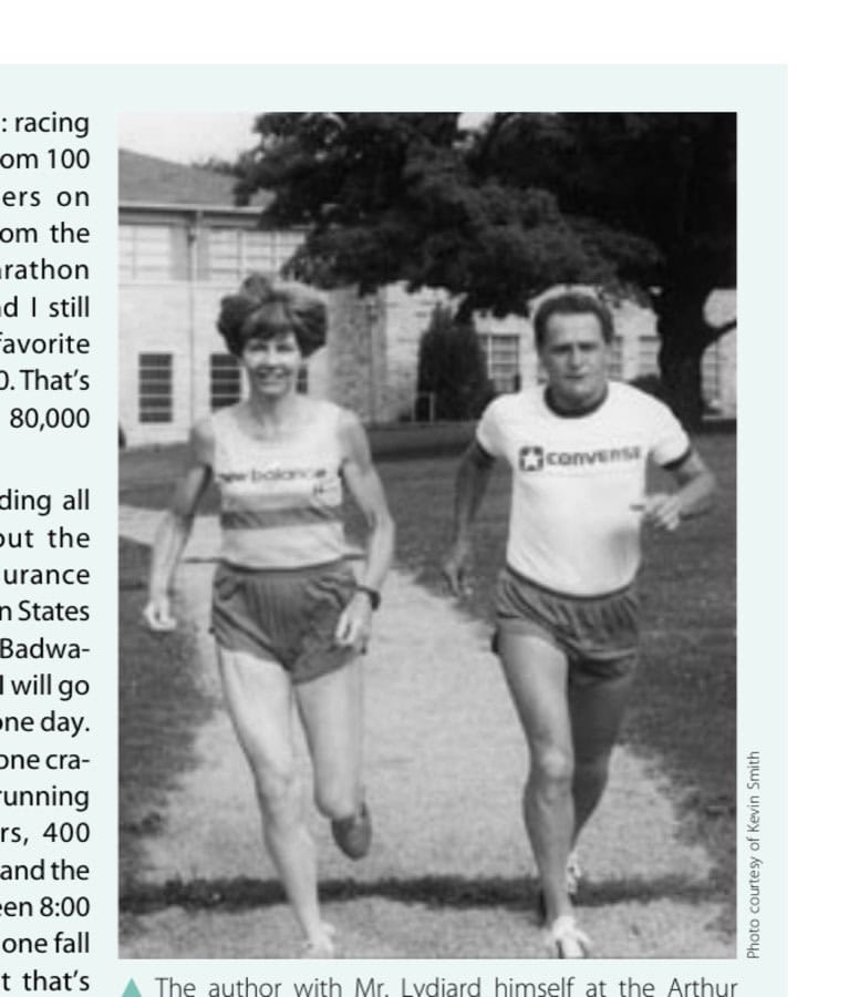 The author with Mr. Lydiard himself at the Arthur Lydiard Running Camp in Scarsdale, New York, in 1983.