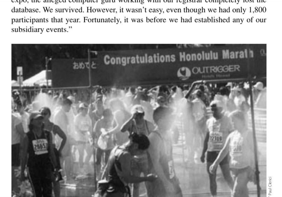 After completing the Honolulu Marathon, runners can cool off by enjoying a quick shower, which is located close to the finish line.