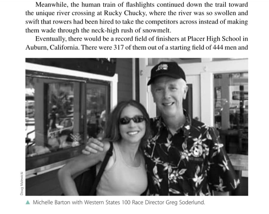 Michelle Barton with Western States 100 Race Director Greg Soderlund.