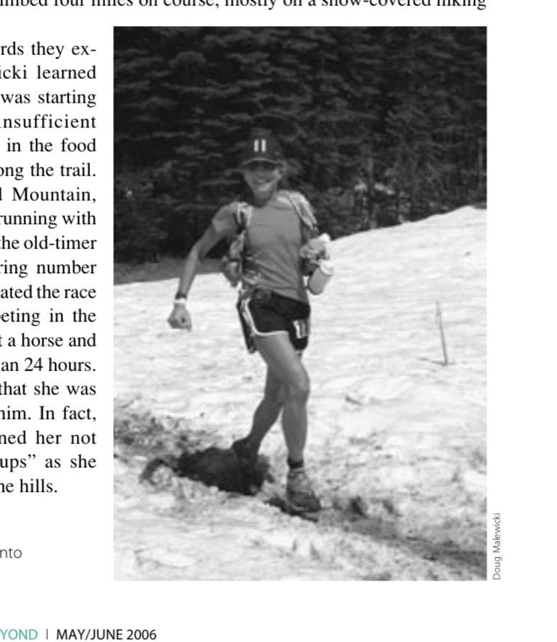 Michelle coming into Little Bald Mountain.