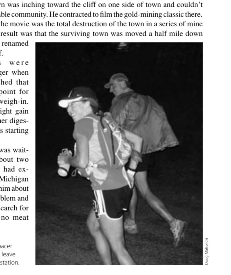 Michelle and pacer Dave Van Wicklin leave the Foresthill aid station.