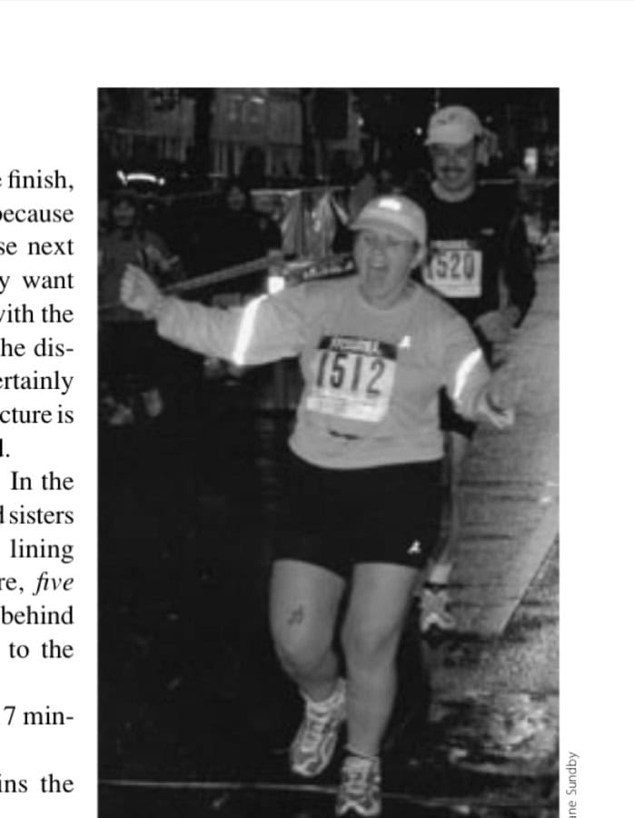 My Most Unforgettable Marathon: May/June 2006 9 Crossing the finish line.