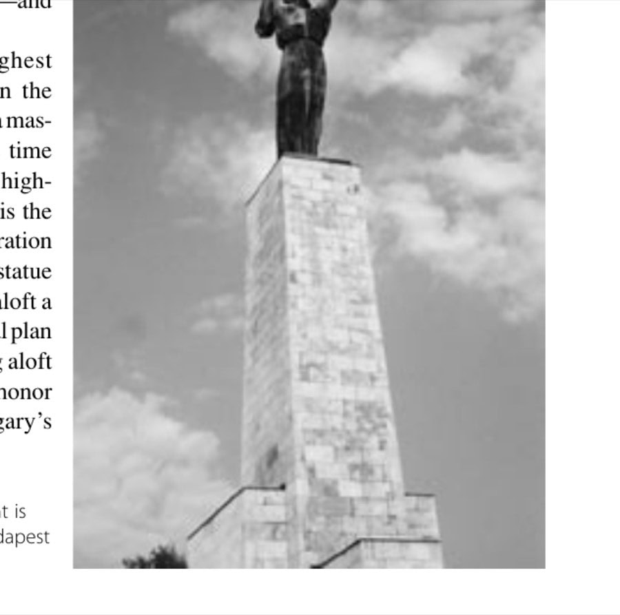 The Liberation Monument is the highest point in the Budapest area.