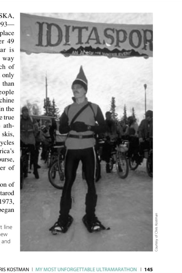 My Most Unforgettable Ultramarathon: July/August 2006 5 Chris Kostman at the start line of the race, pondering his new persona as a snowshe racer and the 100 miles of trail ahead.