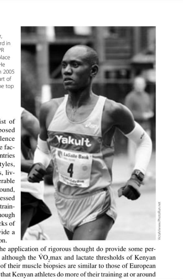 Perspectives On Kenyan Marathon Running 15 Daniel Njenga began athletics as a steeplechaser, setting a world junior record in 1994. He has a marathon PR of 2:06:16, with a second-place finish at Chicago in 2002. He finished third at Chicago in 2005 (2:07:14, shown here) as part of the 10-Kenyan sweep of the top places that year.