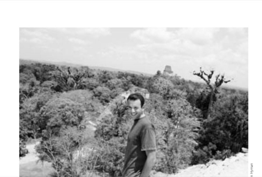 Paul Hyman at one of the many beautiful tourist attractions in Guatemala, the Mayan city of Tikal.