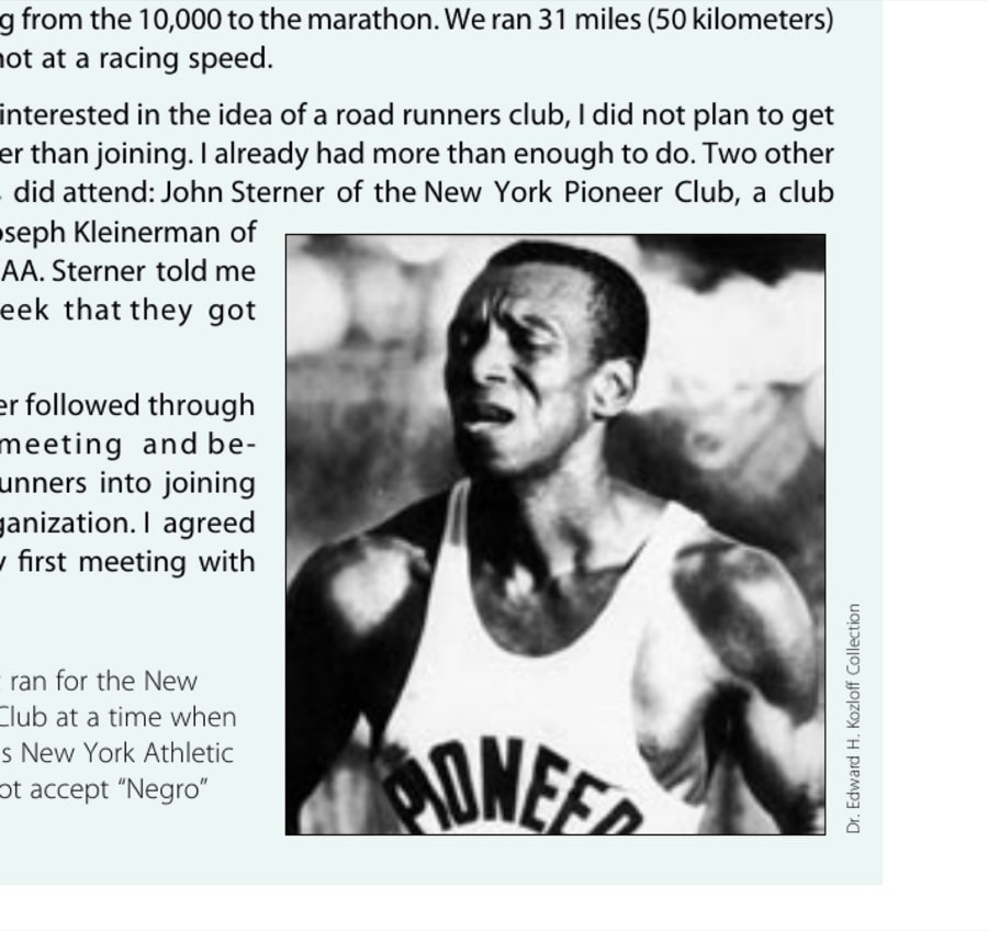 Ted Corbitt ran for the New York Pioneer Club at a time when the prestigious New York Athletic Club would not accept "Negro" members.