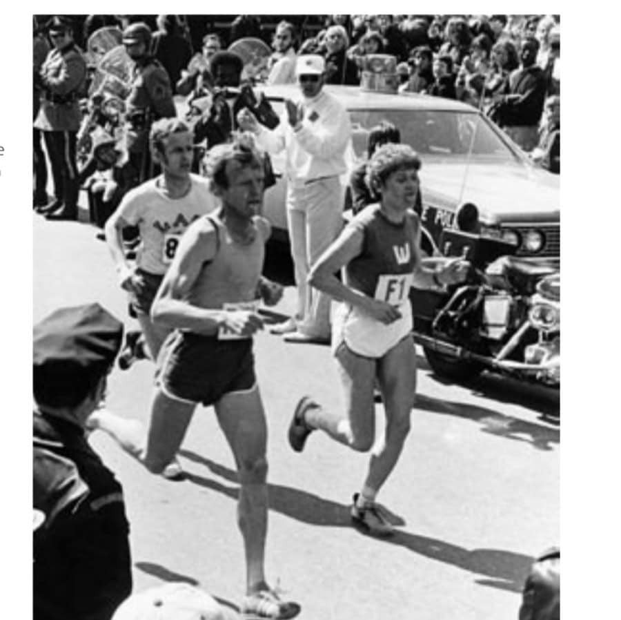 Endurance Training’S Grand Old Man 12 Liane Winter on her way to a world marathon best—and a beer—at the 1974 Boston Marathon.