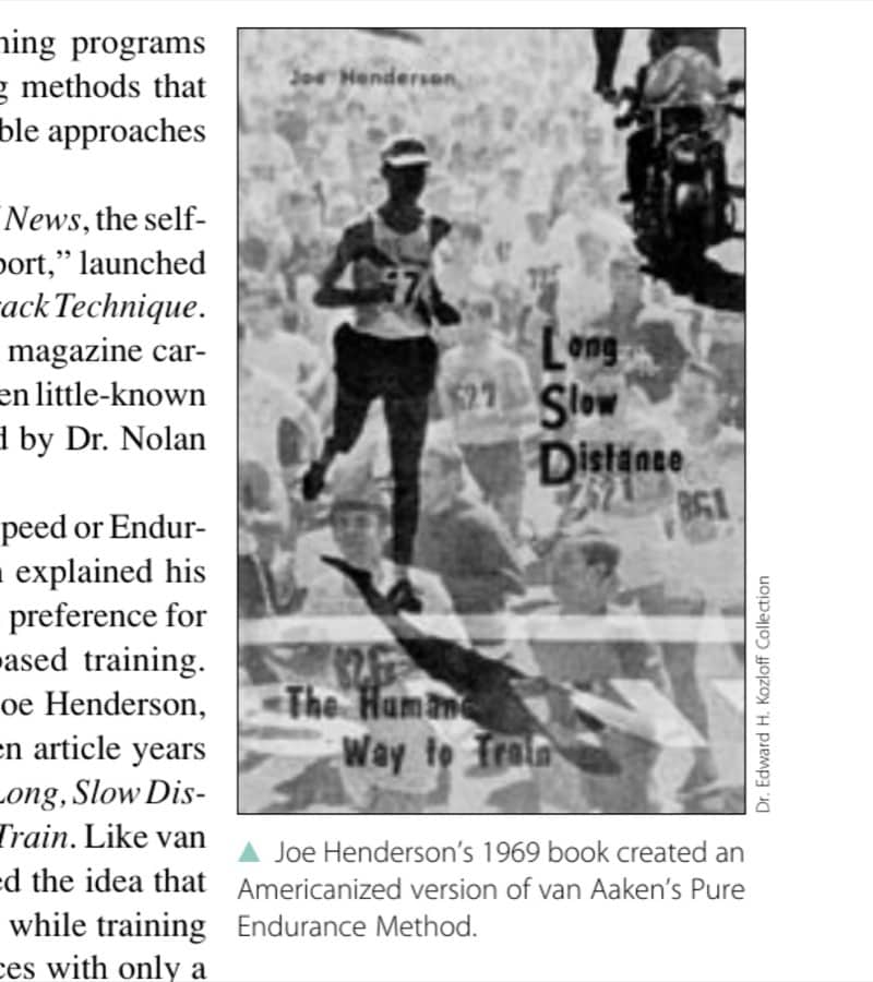 Endurance Training’S Grand Old Man 15 Joe Henderson's 1969 book created an Americanized version of van Aaken's Pure Endurance Method.