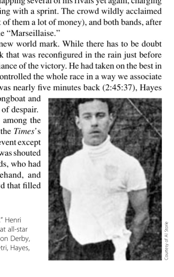The first marathon "world champion," Henri St. Yves (France), who won the two great all-star marathons in 1909. In the Great Marathon Derby, Polo Grounds, April 3, 1909, he beat Pietri, Hayes, Shrubb, and Longboat.