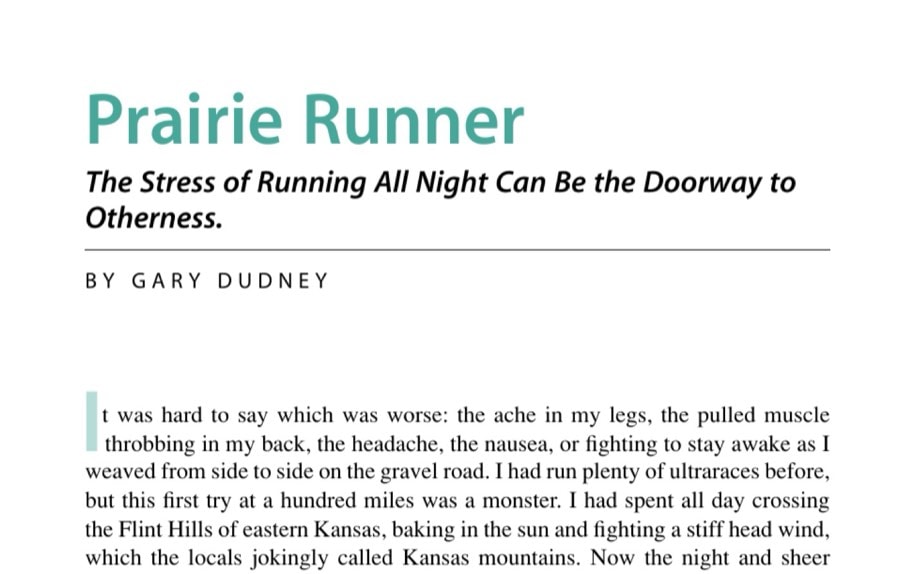 Elated, the author crosses the finish line.