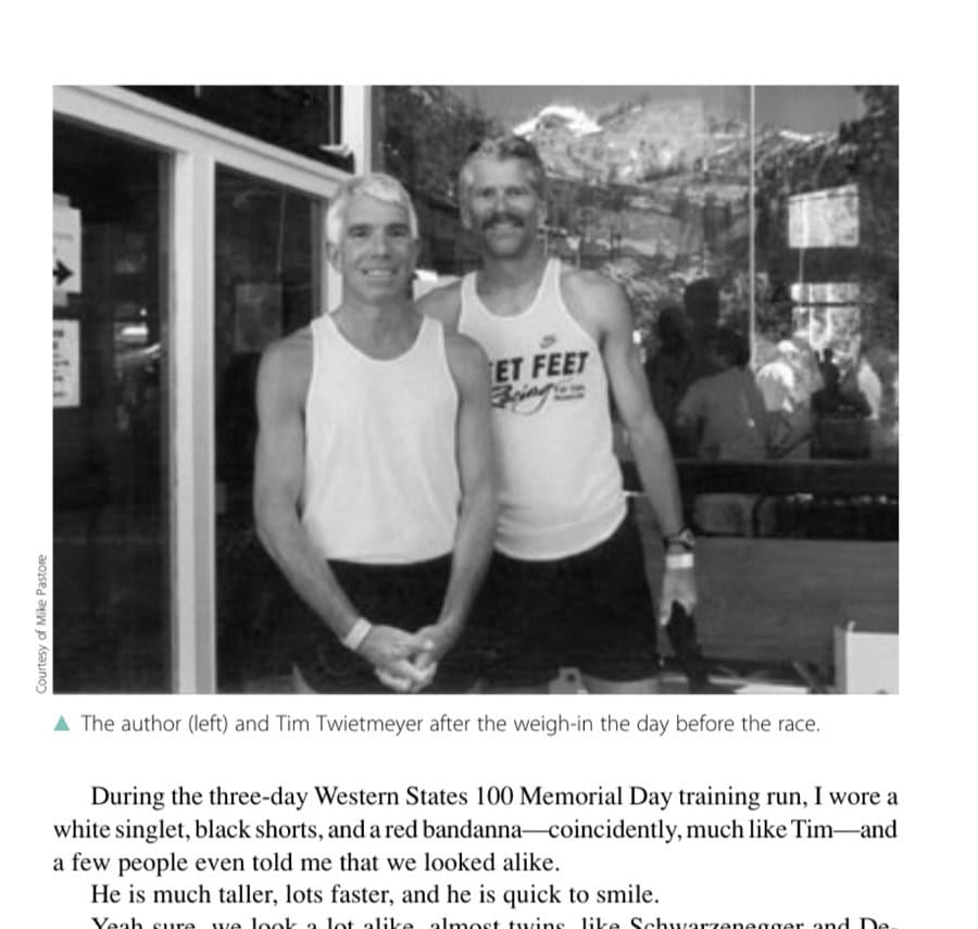 The author (left) and Tim Twietmeyer after the weigh-in the day before the race.