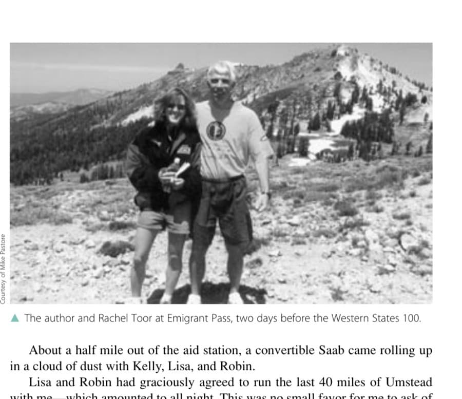 The author and Rachel Toor at Emigrant Pass, two days before the Western States 100.