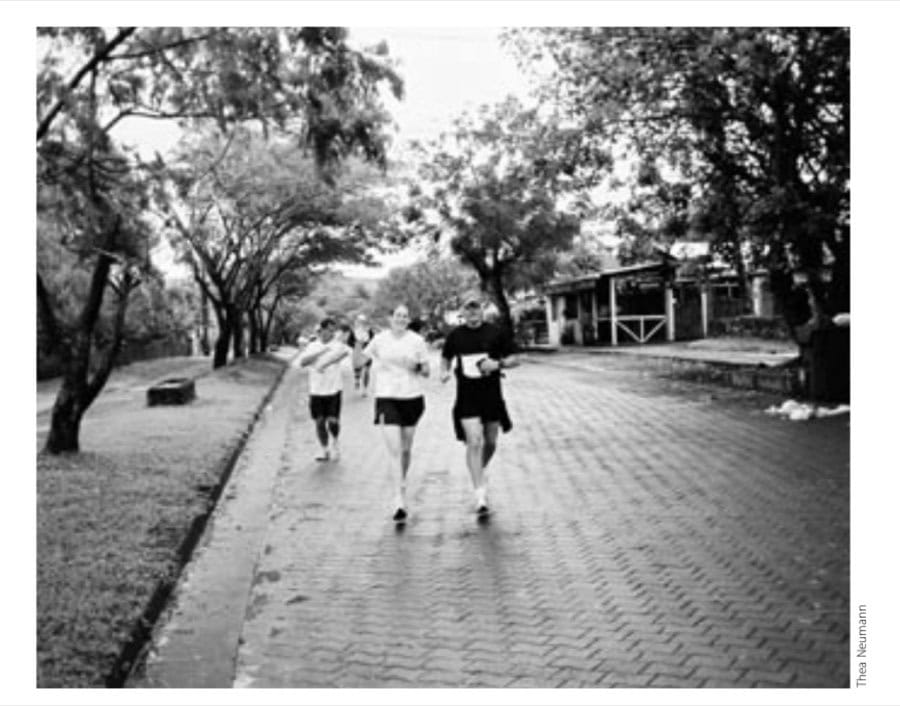 The first (and last) mile of the marathon course took runners over cobblestone streets through Easter Island's only town.