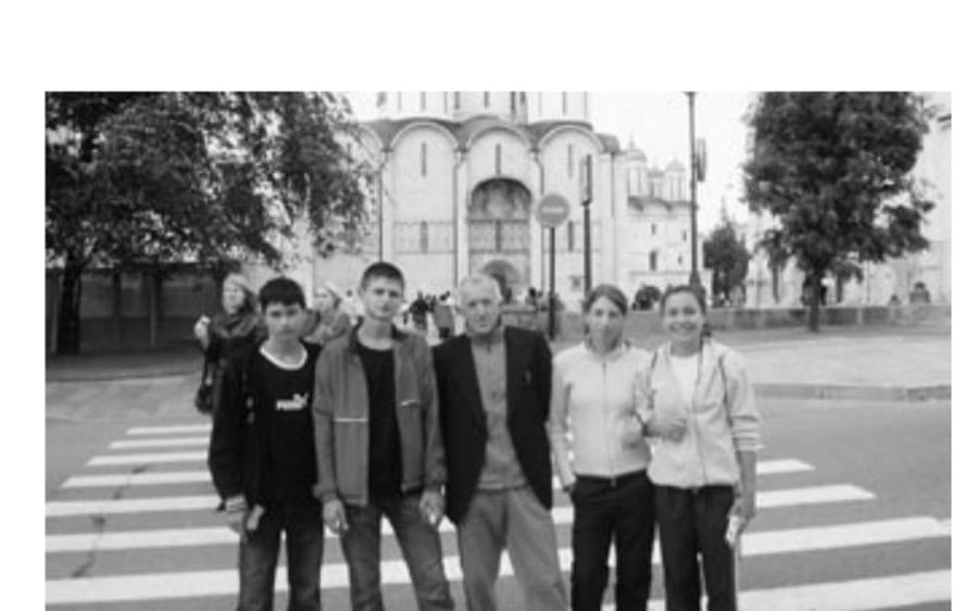 From Moldova And Moscow With Love 13 Dinamo Running Team in Moscow, Russia, sightseeing inside the Kremlin walls the day before the Moscow Peace Marathon. From left to right: Dan, Sergiu, Coach Anatolie, Mihaila, and Natasha.