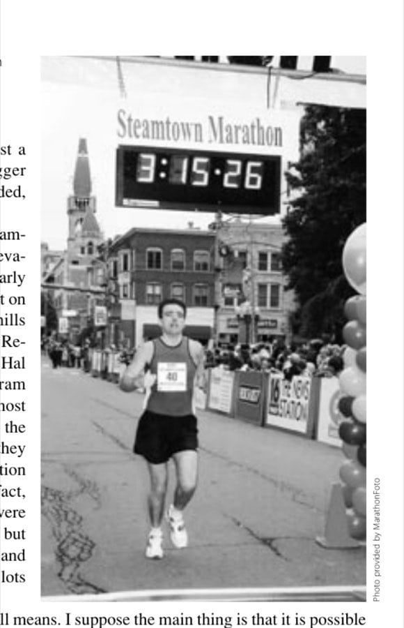 Pulling Thetrigger At 40 12 The author crosses the finish line with five minutes to spare.