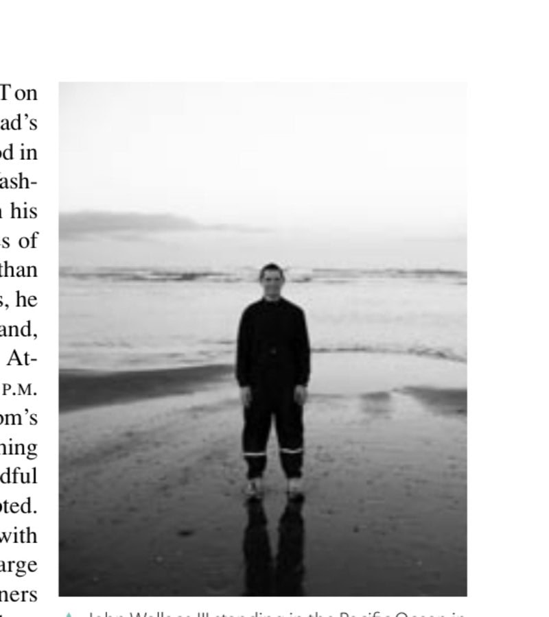 John Wallace III standing in the Pacific Ocean in Westport, Washington. The adventure begins!