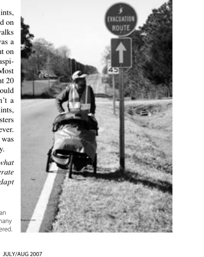 Outside Vidalia, Georgia—an interesting sign among the many roadway signs John encountered.